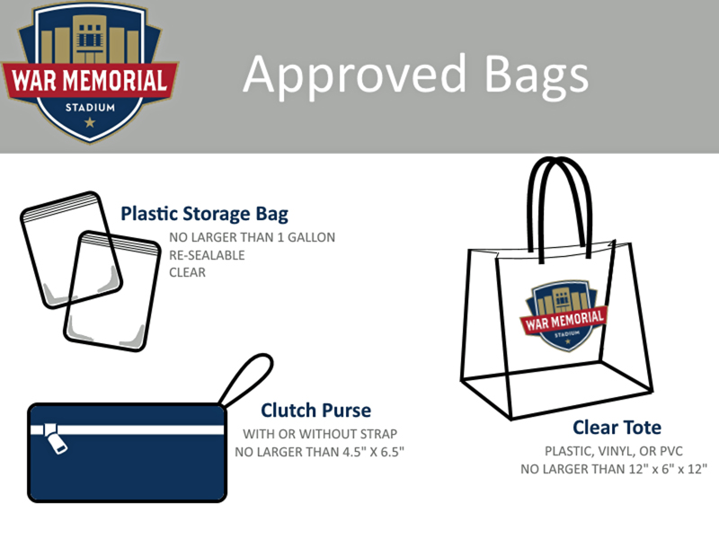 War Memorial Stadium Approved Bags